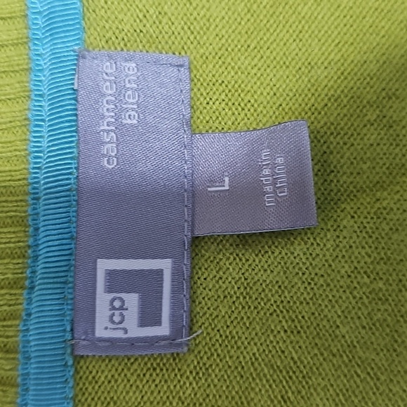 JCP Bright Green Cardigan Size Large - Picture 2 of 4